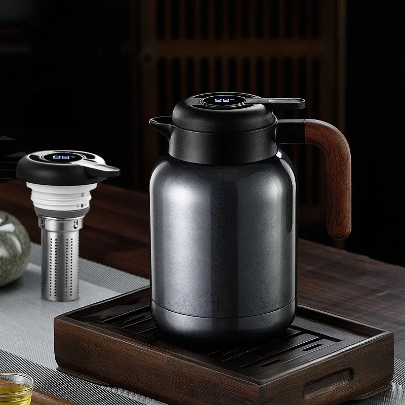 316 Stainless Steel Thermos Bottle Intelligent Temperature Display Water Jug with Tea Strainer Teapot Coffee PotHigh Quality