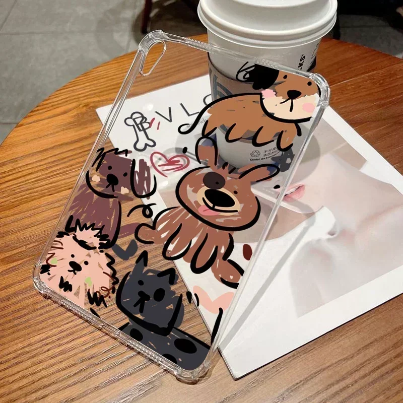 Engraçado graffiti cão caso para samsung galaxy tab s9 fe plus caso à prova de choque funda para tab s7 fe s8 s6 lite a7 a8 a9 plus capa