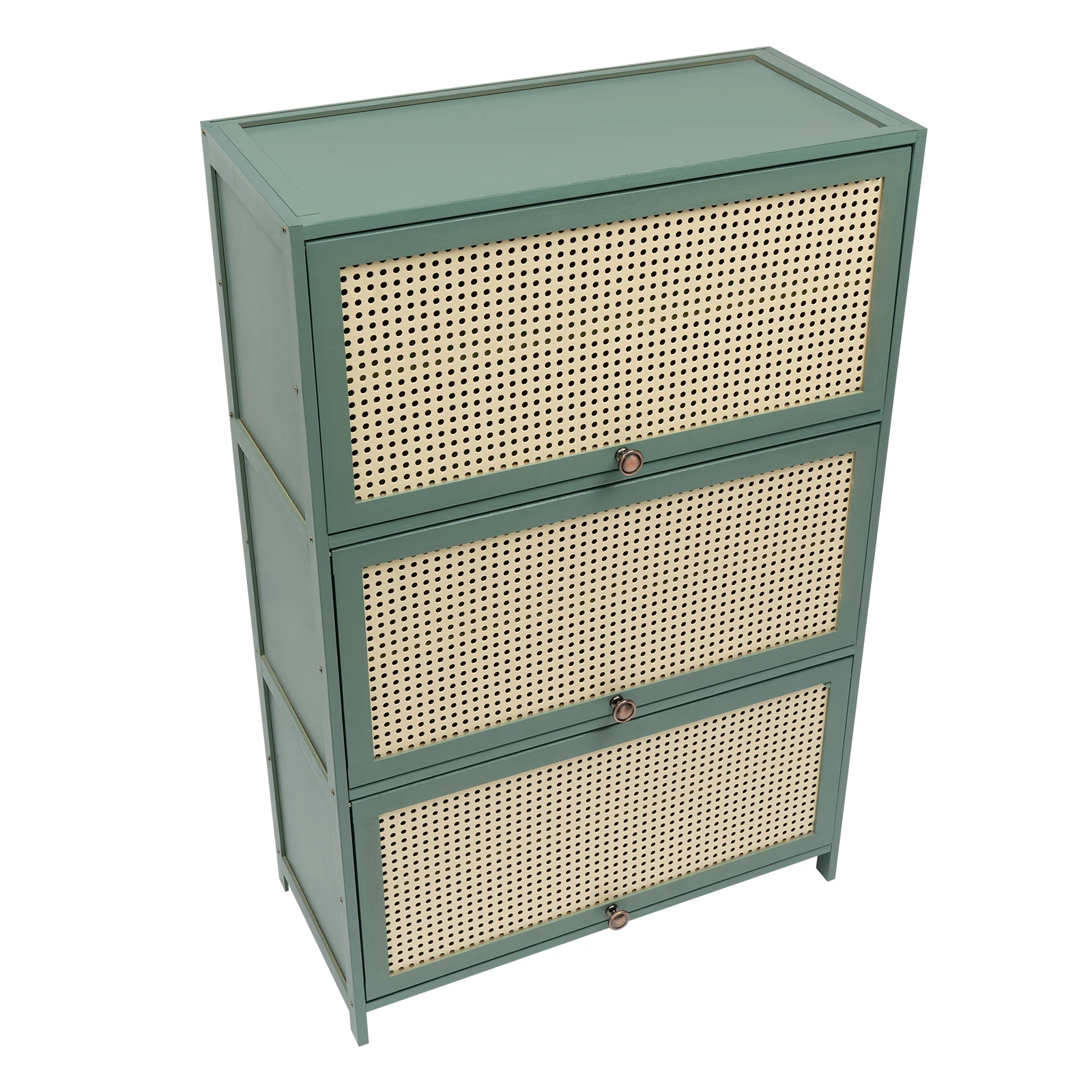 Schuhschrank – 7-stufiger Bambus-Boden-Organizer, 27,5 x 12,6 x 41,7 Zoll, grün, 11,02–16,53 lbs/stöckig, abnehmbare Paneele, staubdicht