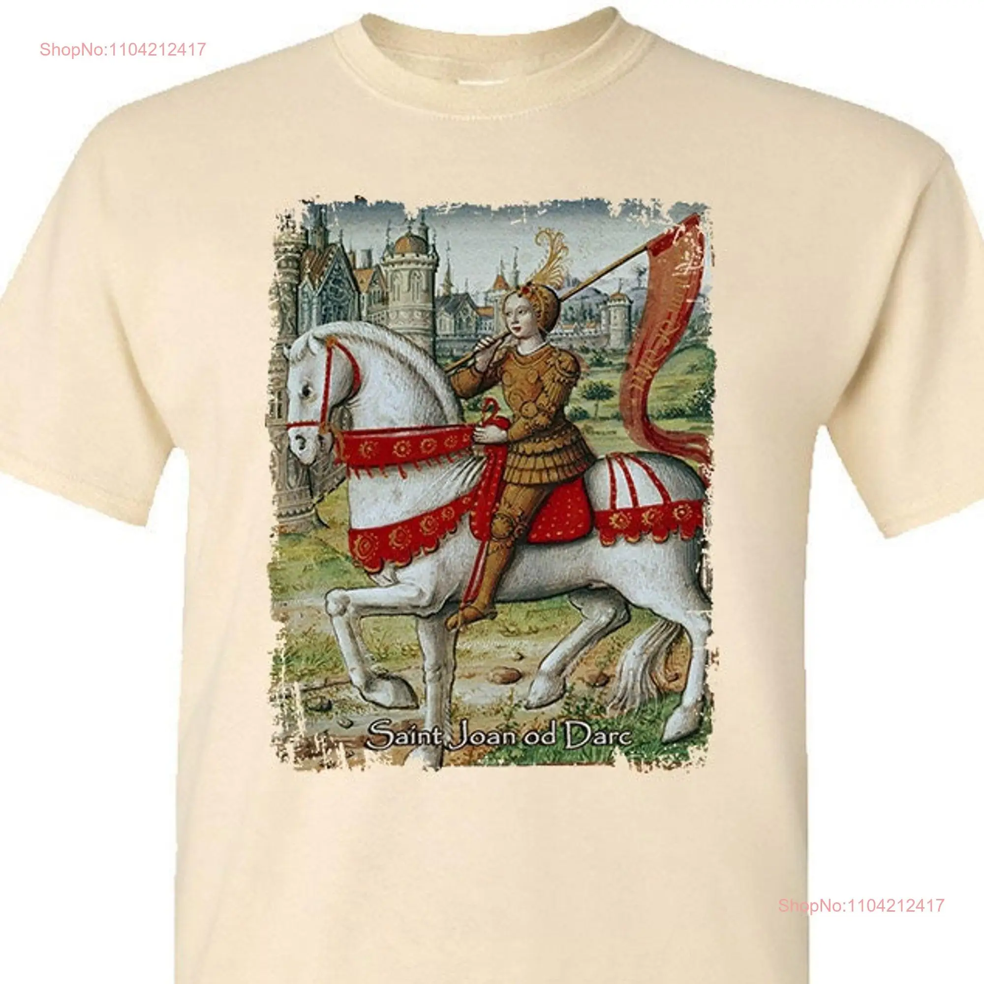 Saint Joan of Arc V3 DTG PRINT Men T Shirt S M L XL 2XL 3XL 4XL 5XL long or short sleeves