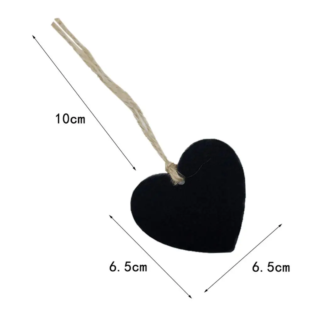 10 Chalkboard Signs HEART SHAPED Hanging Blackboard Markers – Reusable Mini