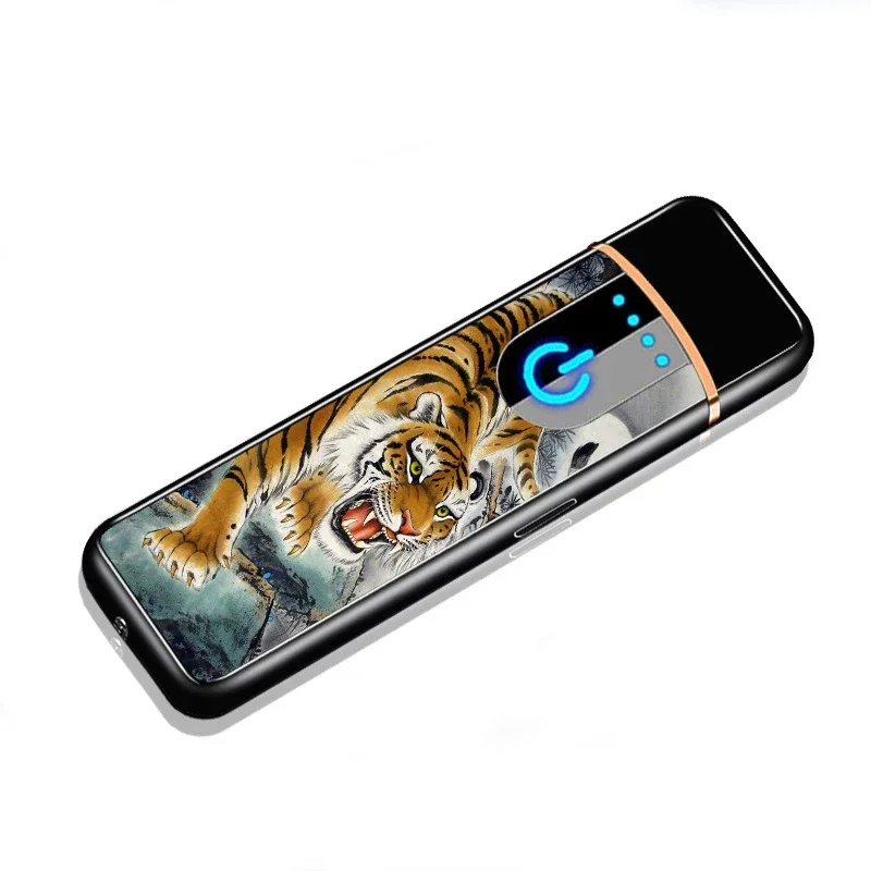 

Slim USB Electric Lighter ，Rechargeable Touch Windproof Cigarette Accessories Electric Lighter ，Portable Cigarette Lighter Smoke