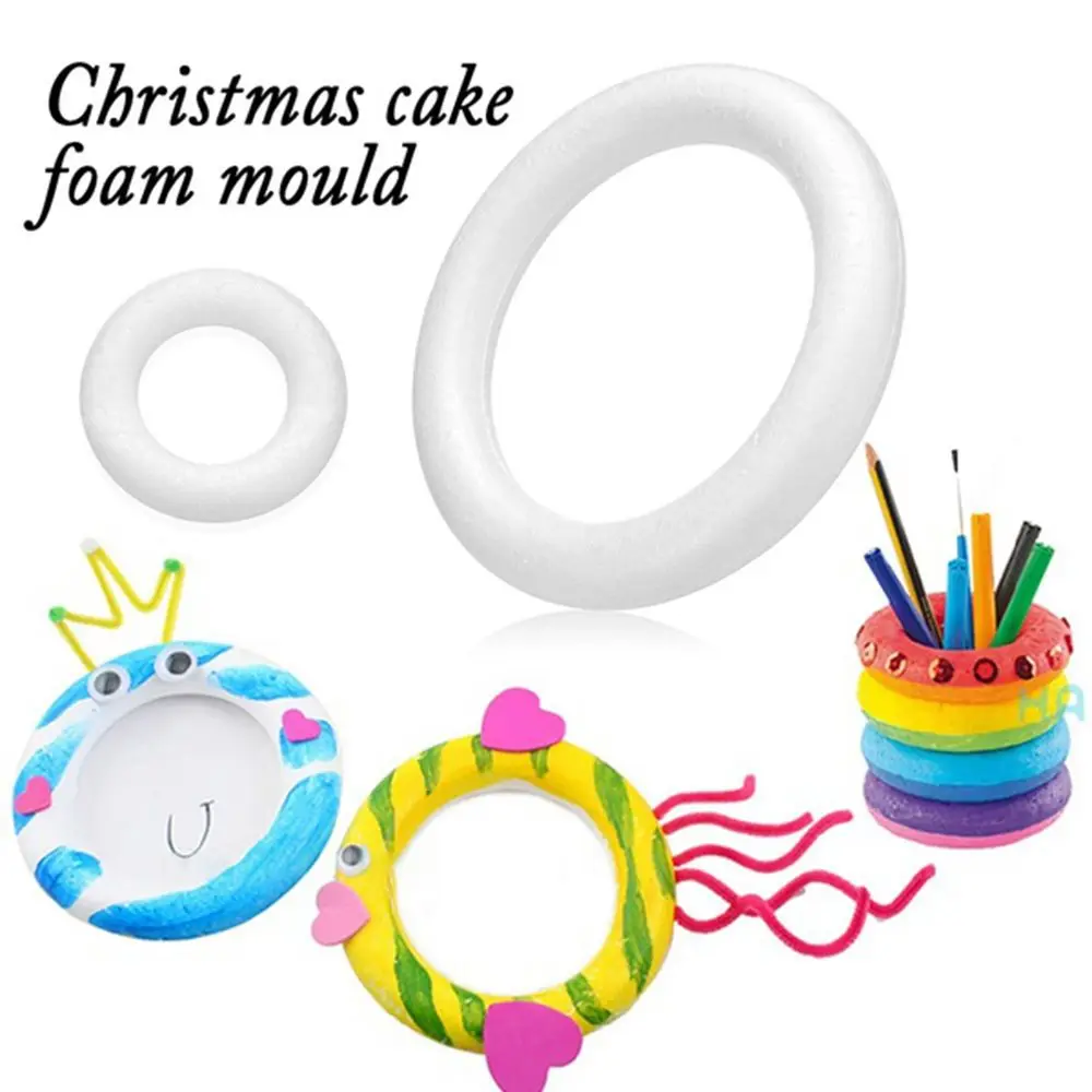 

Polystyrene Wedding Xmas Decor Foam Ring Round Craft Material Donuts Mould