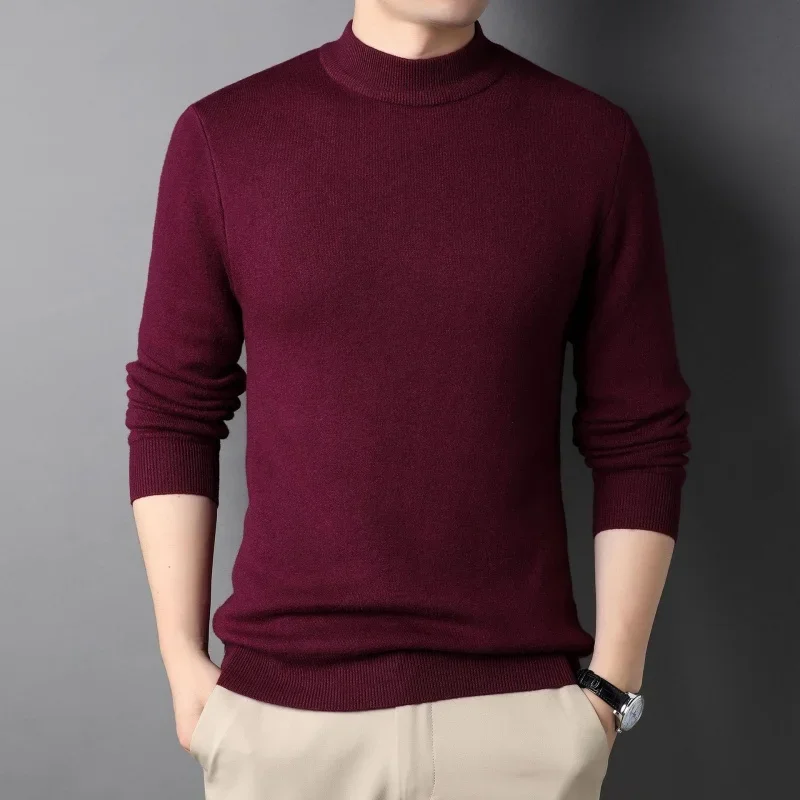 เสื้อสเวตเตอร์แคชเมียร์ทรงสลิมฟิต 7 แบบใหม่สำหรับผู้ชาย คอเต่าครึ่งตัว ถักทออย่างมีสไตล์ เหมาะสำหรับวัยรุ่นชายและผู้ใหญ่ ใช้ได้ทุกวัน