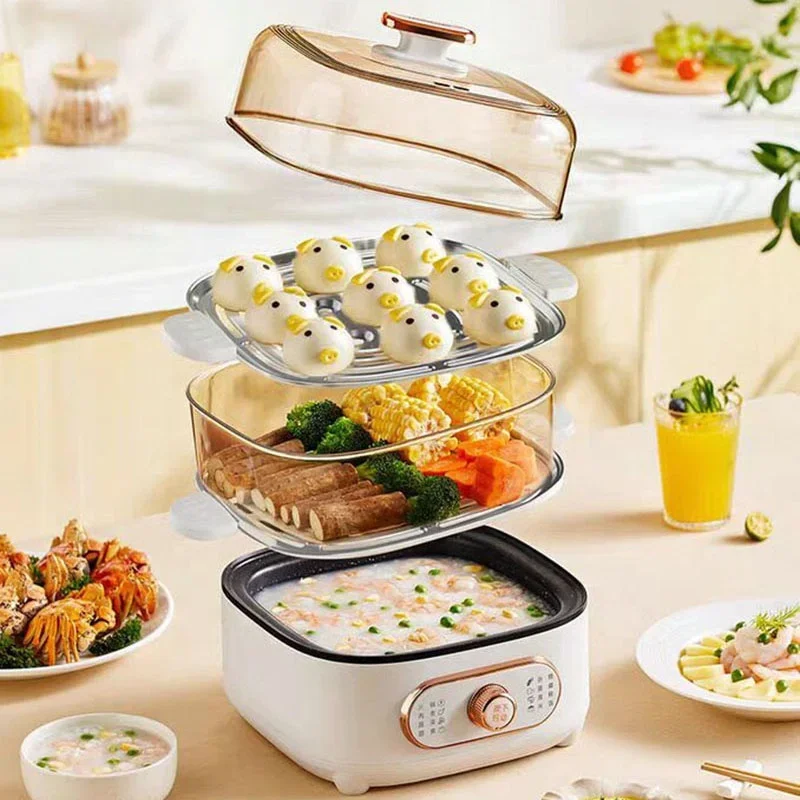 Egg Boiler Double Layers Electric Egg Cooker Steamer Corn Milk Steamed Rapid Breakfast Multifunction Cooking Appliances Kitchen