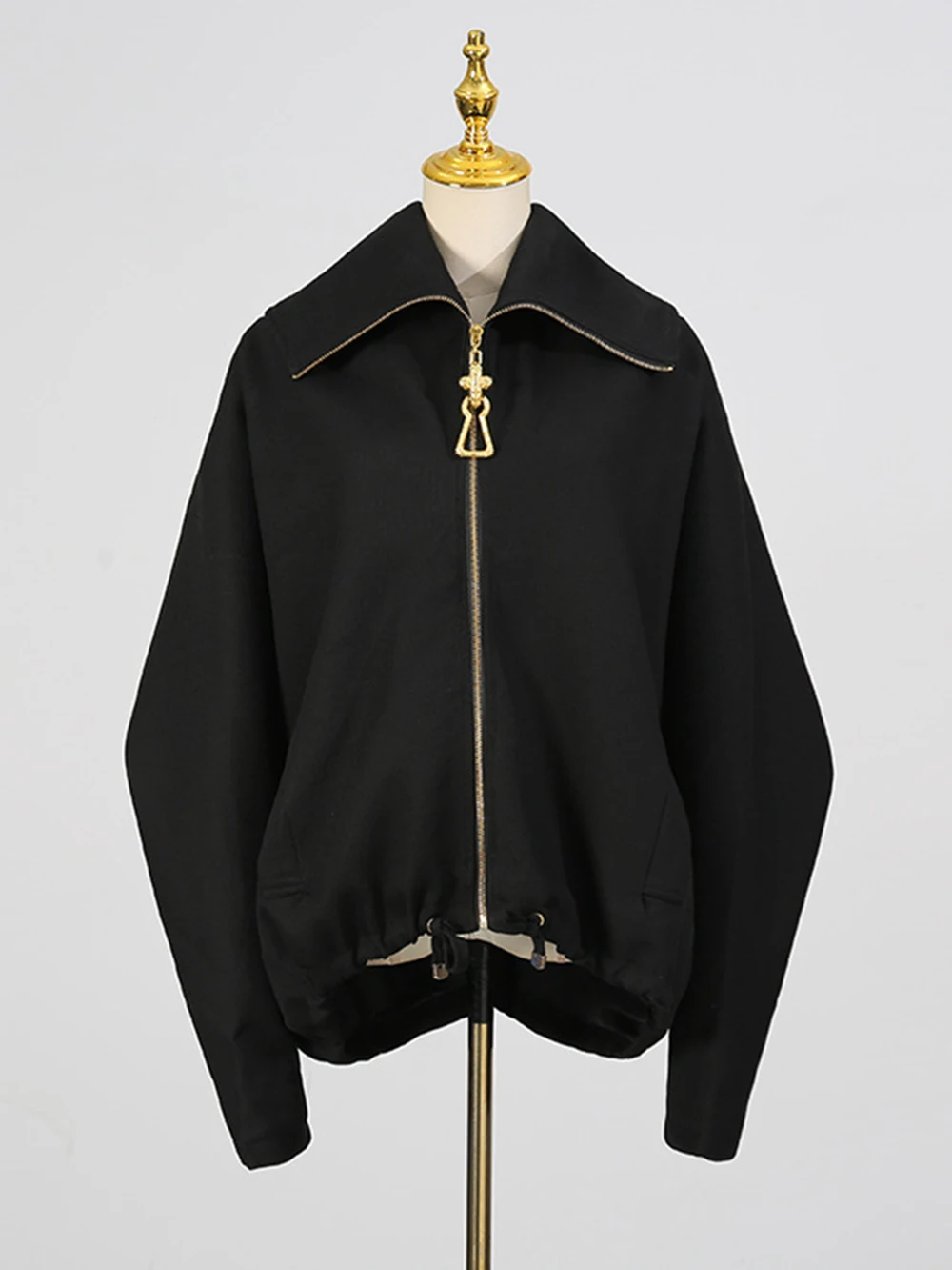 Modphy 2025 outono nova moda casual high-end sentir jaqueta com tlapel manga longa estilo coreano curto roupas soltas