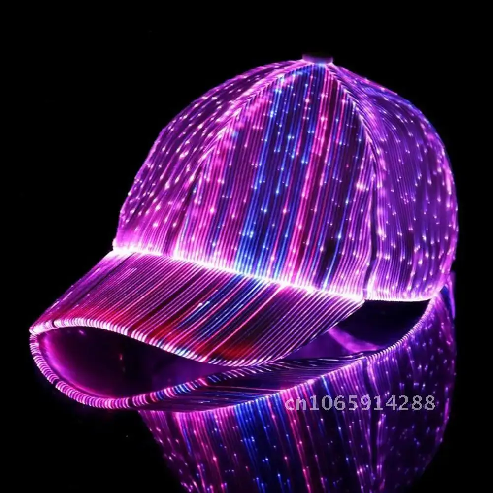 

LED Hat Light Up Baseball Cap Flash Glow Hat USB for Disco Party Halloween Cap Bar Rechargeable Luminous Flashing Hip-Hop Hat