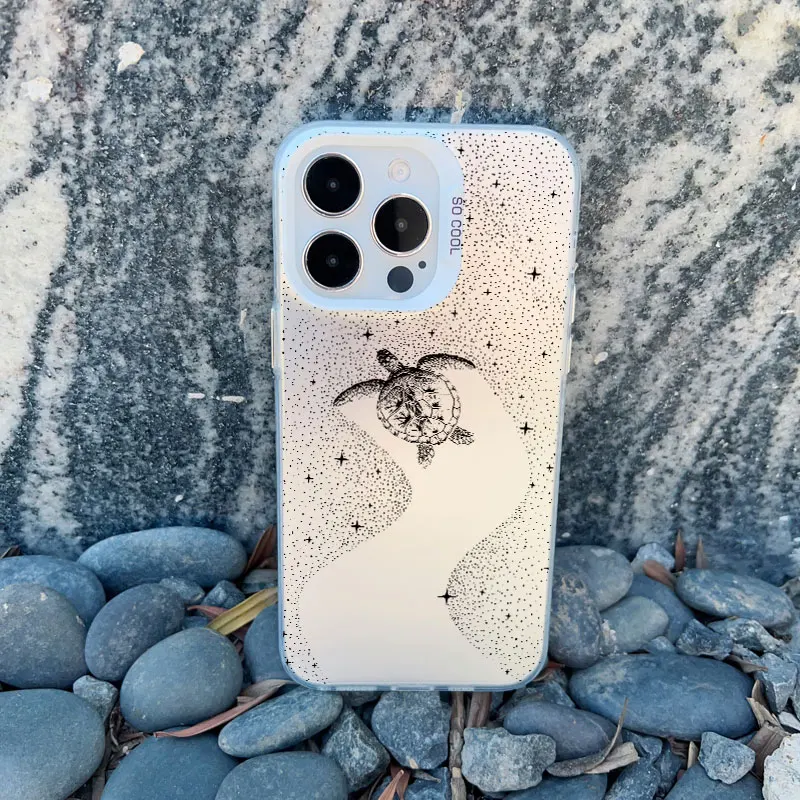 Ozean Tier süße Delphin Meeresschildkröte Malerei Handyhülle für iPhone 17 16 14 15 12 13 Pro Max Plus 13 Mini 11 weiße Laserabdeckung – Detail 8