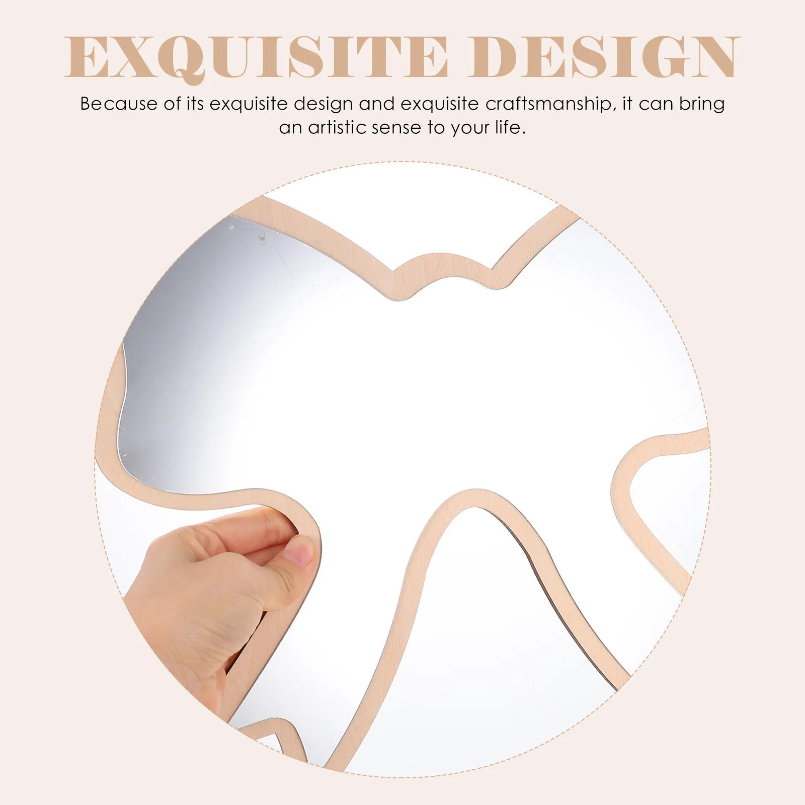 

1pc Bowknot Decorative Nordic Style Wall-Mounted Mirror For Bathroom Bedroom Living Room Wall Decor Hanging Mirror