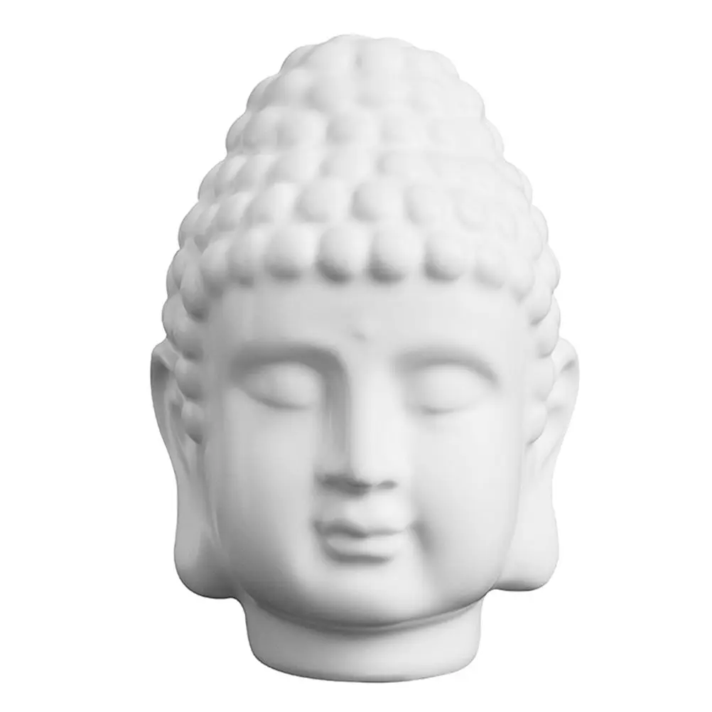 1Pcs Buddha Head Resin Statue Sandstone Matte Porch Living Room Decoration Buddhist Craft Ornament Indoor Outdoor