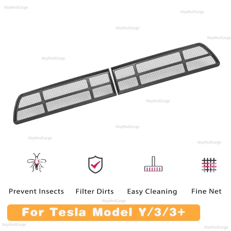 Osłona wlotu powietrza dla Tesla Model 3/Y/3+ Siatka odporna na owady Przedni bagażnik Osłona klimatyzacji Kratka wlotowa Czysty filtr