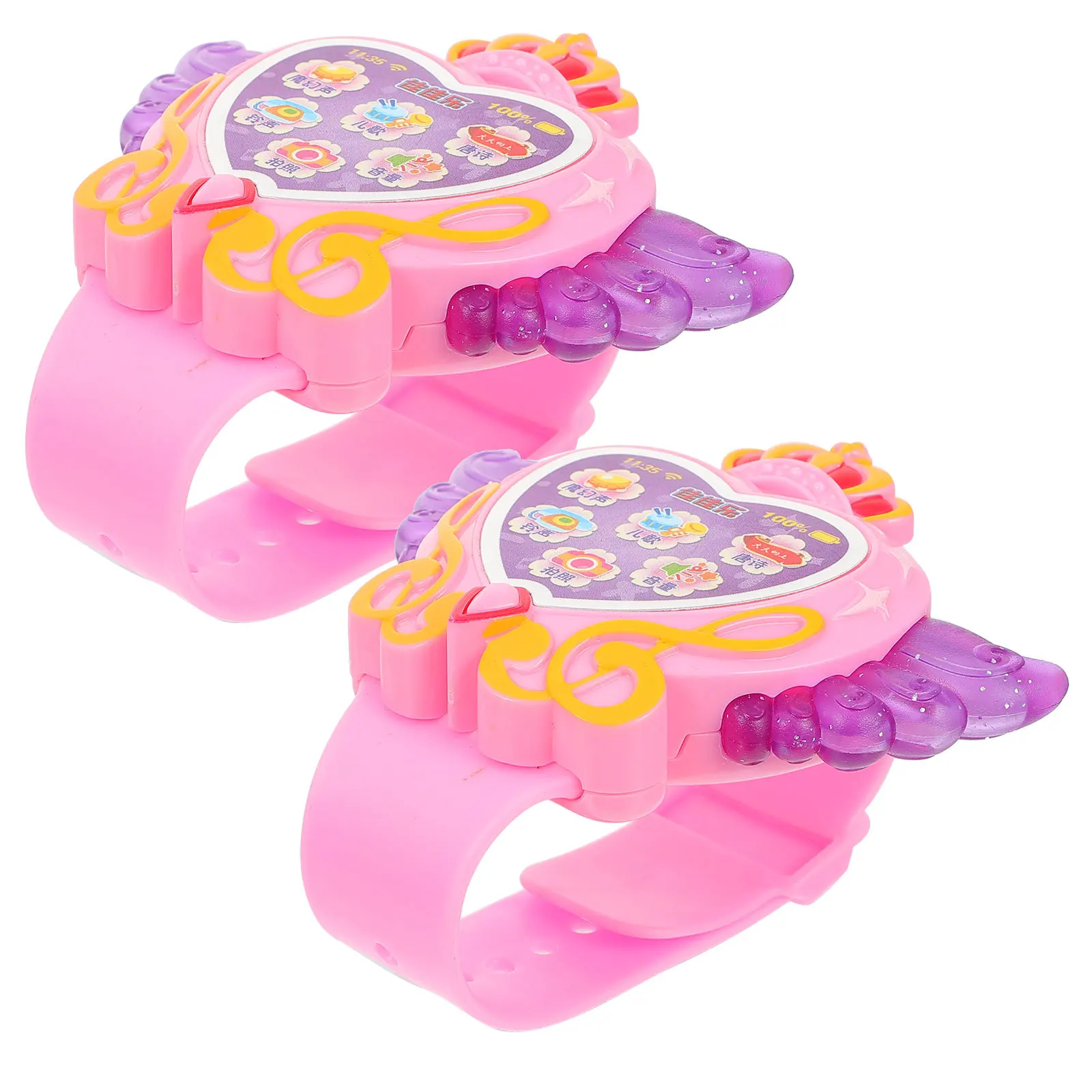 

2pcs Watch Lovely Cartoon Children Wristwatch Design Cool Gift For Kids Creative Interactive Learning