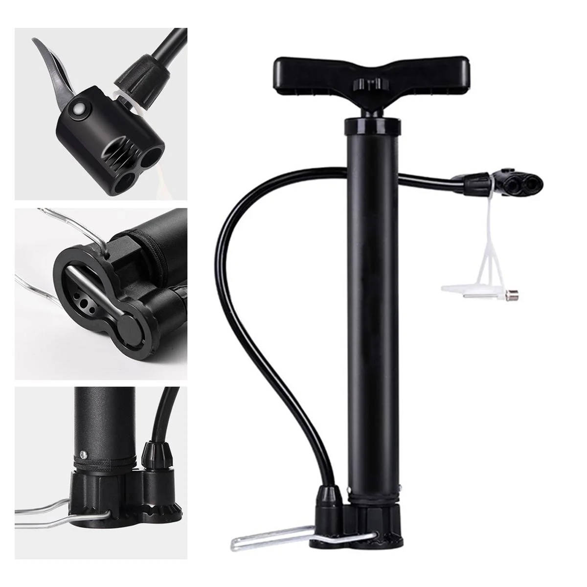 دراجة مضخة نفخ دراجة دواسة نافخة منفاخ لإطارات السيارة T-شكل مقبض مناسبة ل Mtb الطريق السريع دراجة كرة السلة نافخة #2