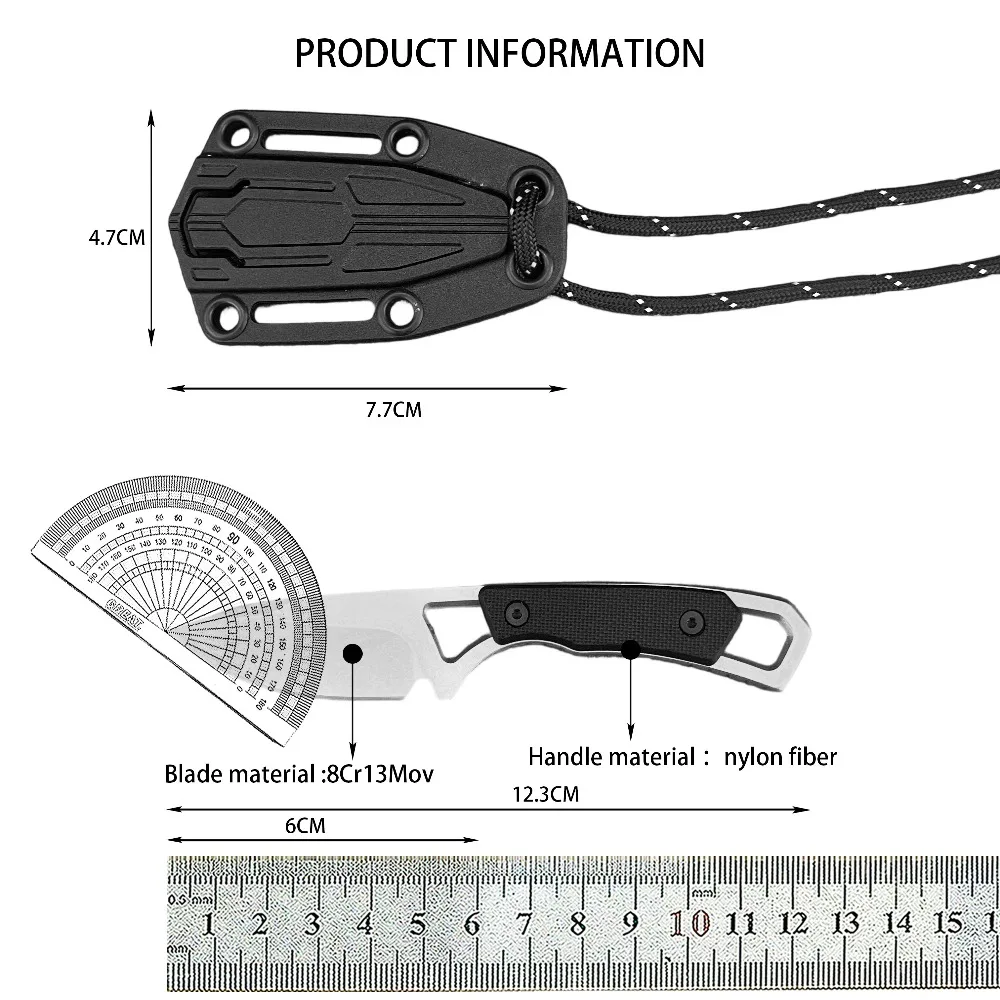 KS 2085 Pisau Lurus Serat Nilon Brace Pisau 8Cr13Mov Pisau Pancing Portabel Multifungsi Luar Ruangan Kolektor Penggemar Pisau