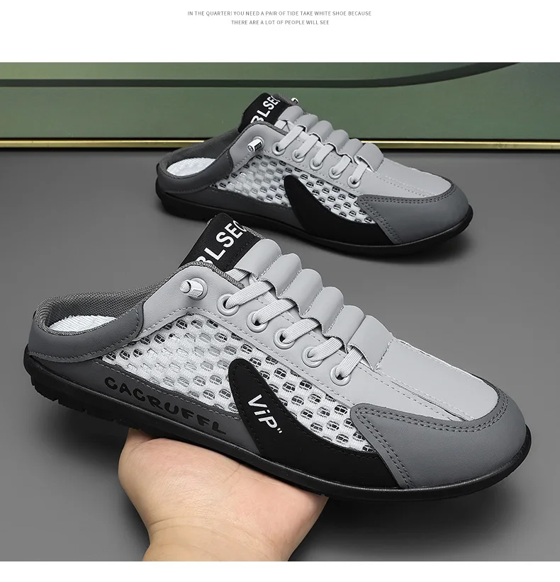 2026 Sommer Neuer Stil Geschlossene Halbschuhe für Herren mit atmungsaktivem Mesh-Slip-On-Design, modische und atmungsaktive Loafer – Detail 25