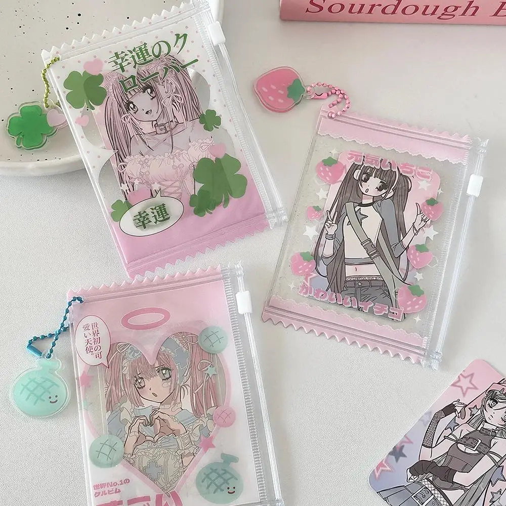 Shiny Candy Bag Photocard Holder Cute Cartoon Transparent Card Sleeves Anime Badge Storage Case Card Films Game Cards Protector