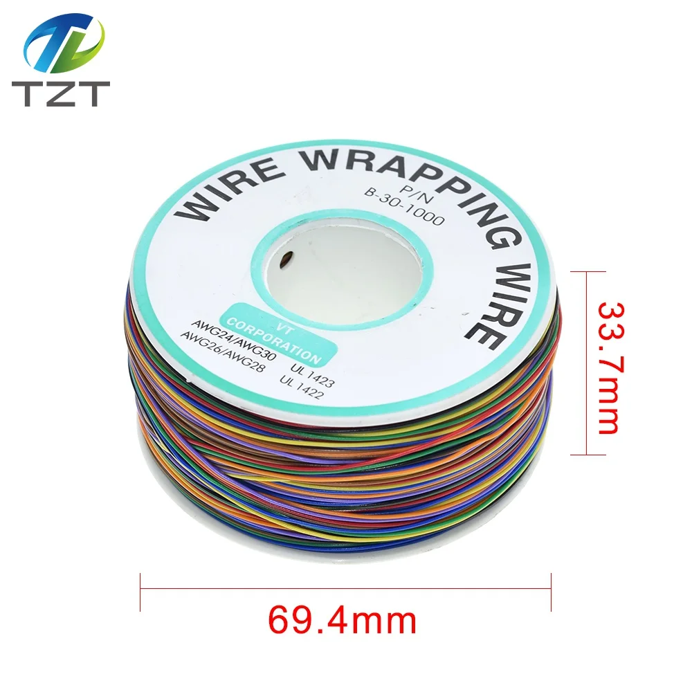 265m 8 Color 30AWG Jump Wire Wrapping Tinned Copper Solid PVC insulation Single Strand Copper Cable Ok Wire Electrical Wire XF30