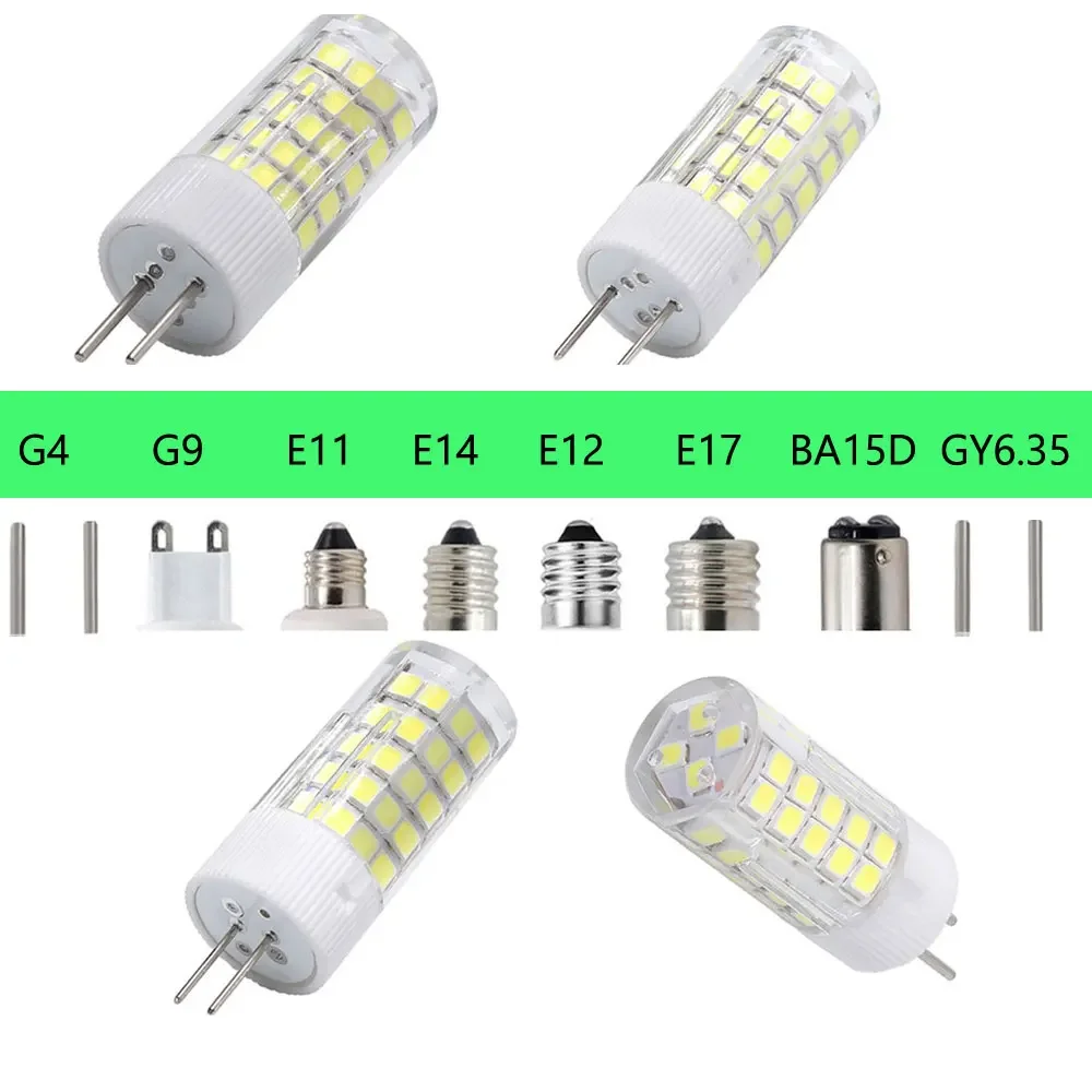 

G4 G8 GY6.35 G9 E14 E17 E11 E12 BA15D LED Corn Light 2835SMD 64Led 7W Bulb 110/220V led Lamp Replace 60W Halogen Lights