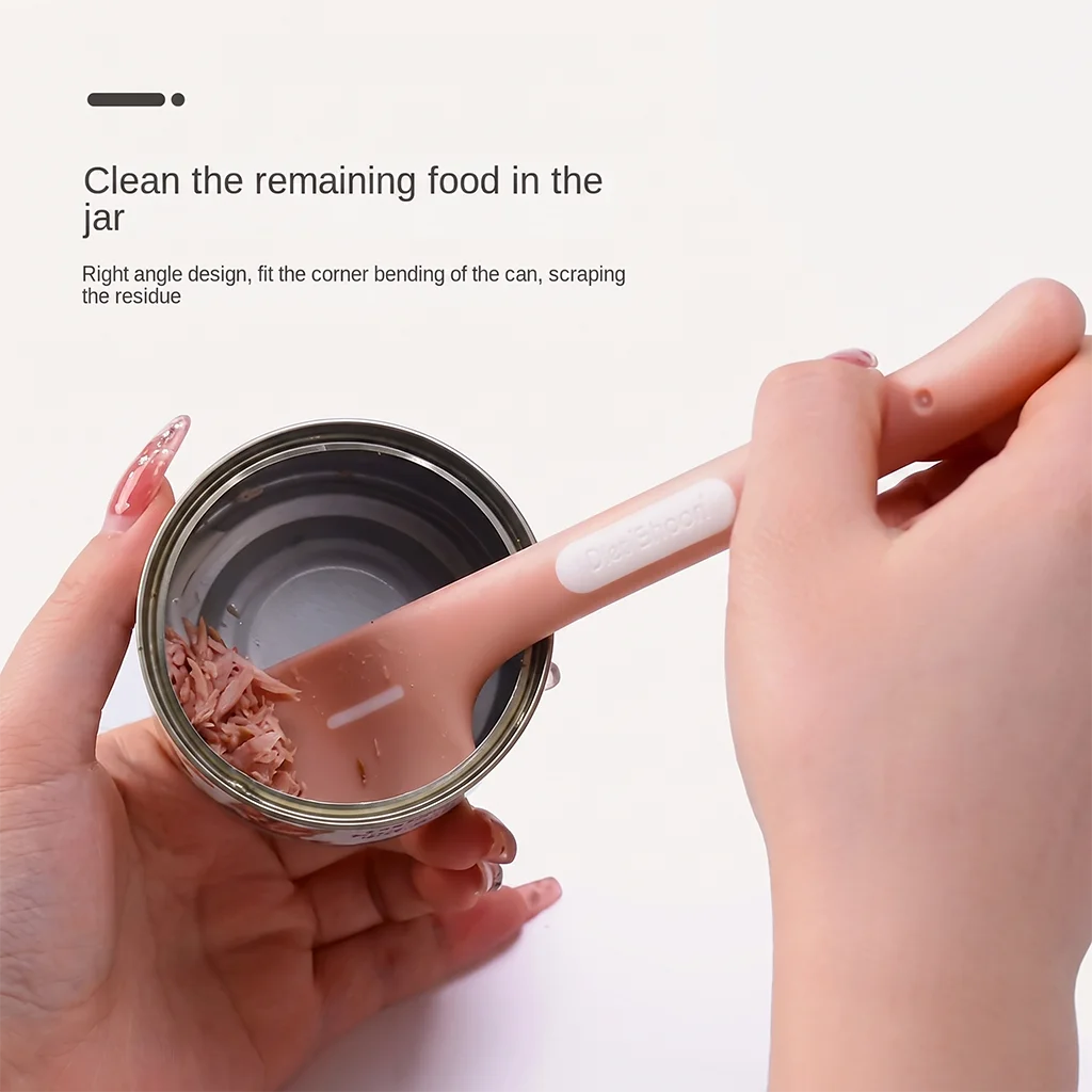 Silicone Pet Canned Food Spoon Cat Dog Feeding Scoop Multipurpose Can Opener Scraper Ergonomic Long Handle Pet Feeding Supplies view 6