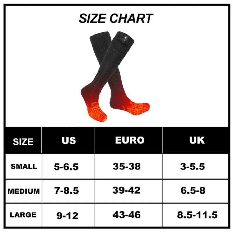 Elektrisch verwarmde sokken Heren Slimme temperatuurregeling door mobiele toepassing Winter thermische sok Warmtekousen Damesvoetwarmer