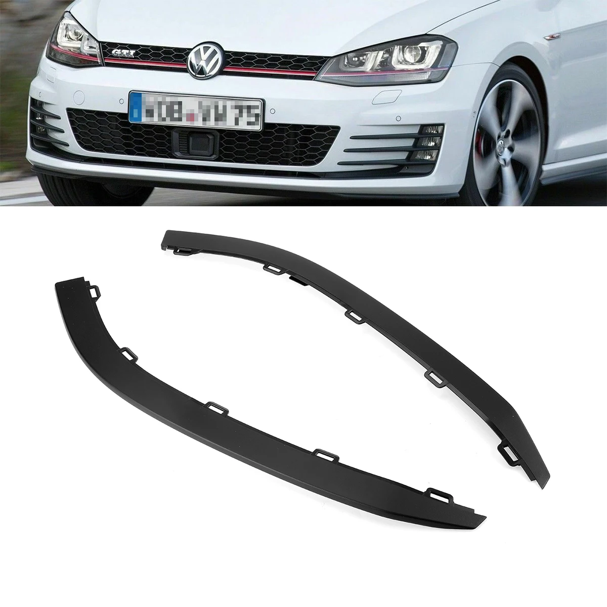 Car Front Bumper Lip Splitter Lower Spoiler Air Deflector Valance Trim For VW Golf MK7 GTI 2015-2017 5GG8059039B9 5GG8059049B9