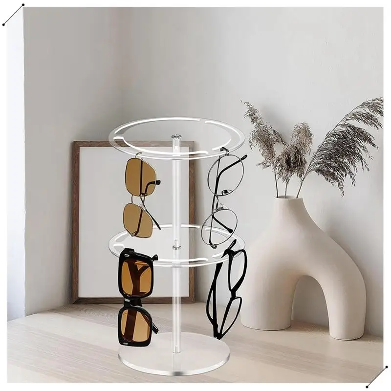 360° Rotatable Acrylic Eyeglasses Display Stand Eyewear Storage Rack For Tabletop Sunglasses Holder Stand