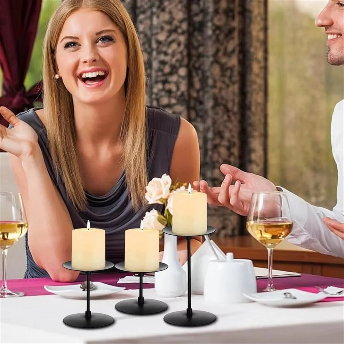 HHTL Pillar Candlestick Wedding Candlestick Iron Candlestick Candlestick Table Decoration
