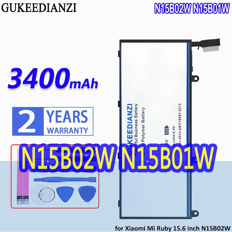 

High Capacity GUKEEDIANZI Battery N15B01W 3400mAh for Xiaomi Mi Ruby 15.6 inch Timi TM1703 TM1802-AD/N/C Notbeook N15B02W