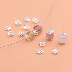 10PCS925 sterling silver DIY material accessories, rose bracket spacer, handmade beaded material crystal bracelet accessories