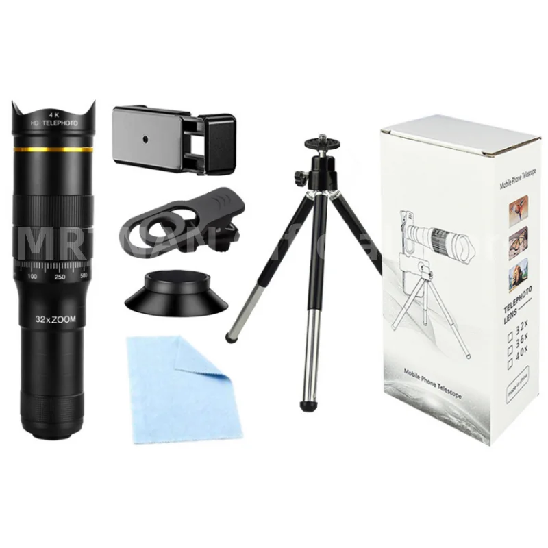 

Профессиональный телескоп 32x22x4K, Монокуляр с HD зумом, объектив для телефона, камера, телескоп со штативом, металлический телескоп для туризма, кемпинга