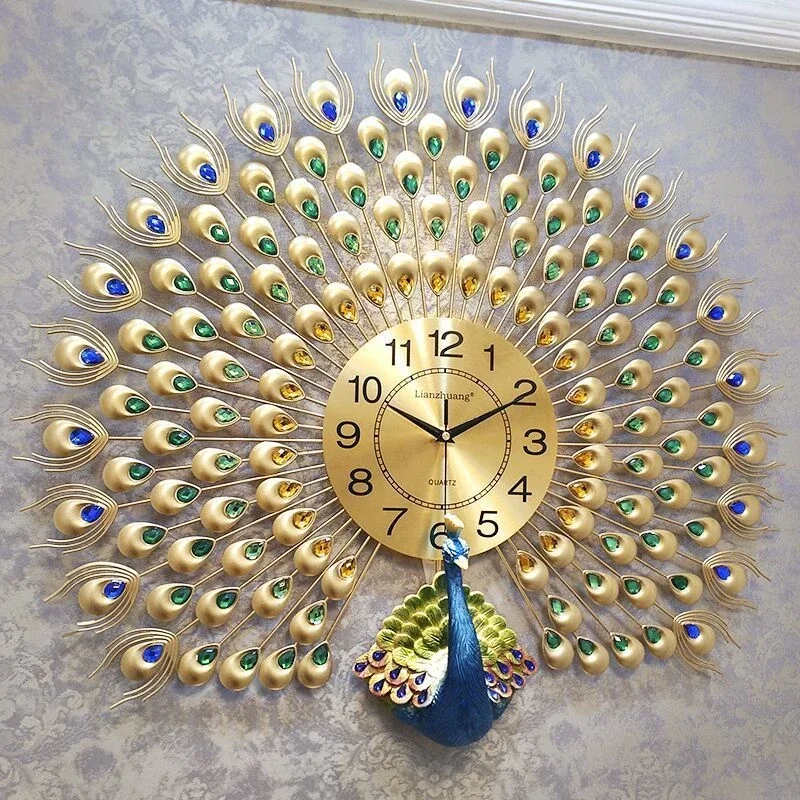 

Peacock Wall Clocks Home Decor Living Room Household Fashion Wall Clock Simple Modern Luxury Decorative Wall Clock
