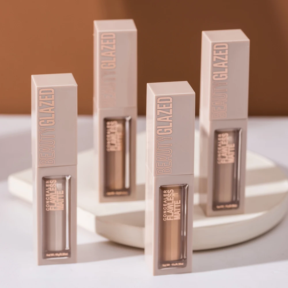 Beauty Glazed 10 Color Flawless Matte Concealer,High Coverage Waterproof Oil Control Moisturizing Long Lasting Liquid Contour