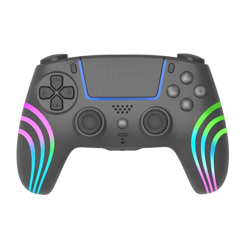وحدة تحكم ألعاب لاسلكية لجهاز PS 5/PS 5 Slim/PS 5 Pro/PC BT 4.0 مع مقبس 3.5 ملم وزر برمجة لوحة اللمس