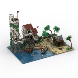 MOC 21322 Pirates of Barracuda Bay Island Building Blocks Set Port Sauvage The Cursed Beach House Idea Bricks Toys Children Gift