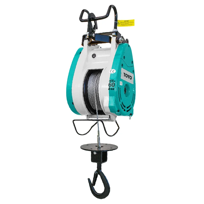 Portable DU Type Mini Electric Wire Rope Winch Hoist Capacity 75-500 KG Wide Application NW 8-28 KG