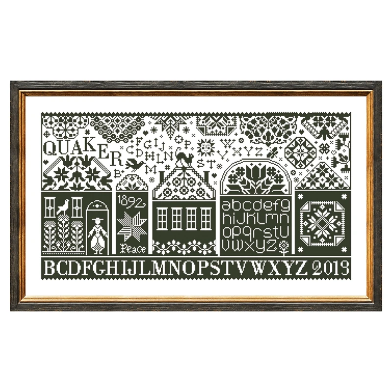 Quaker Street cross stitch kit cartoon word 18ct 14ct 11ct unprint cloth cotton thread embroidery DIY handmade needlework