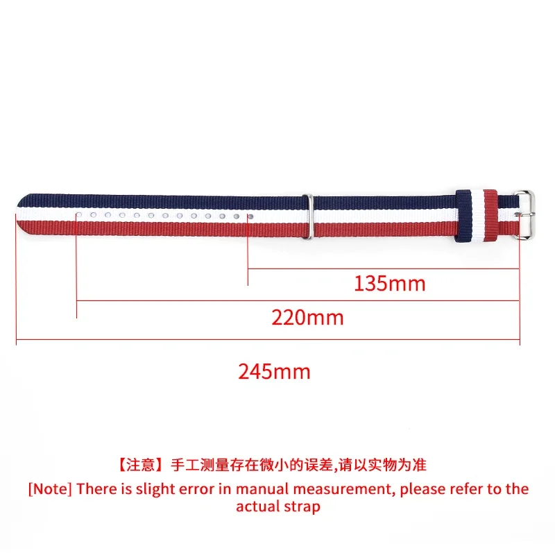 For DW Nylon Watchband Fashion 16 18 20 22mm Color Montage Canvas Men\'s Sports Blue White Red Rainbow Color Watch Strap