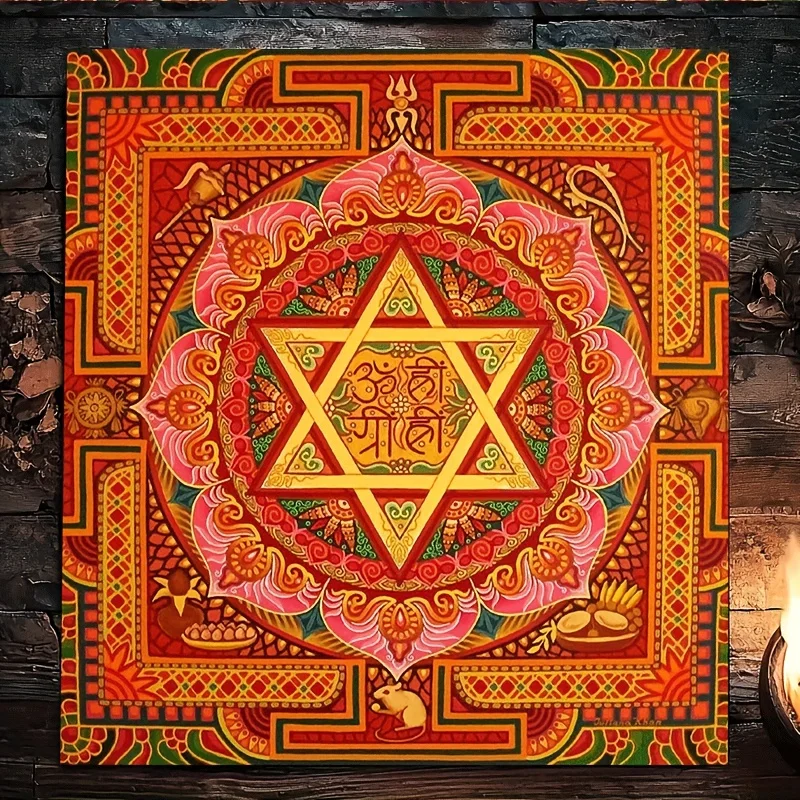 Mystical Symbol Art Tarot Tablecloth In Mandala Altar Cloth For Divination Oracle Card Games Party Supplies Magical Themed Decor