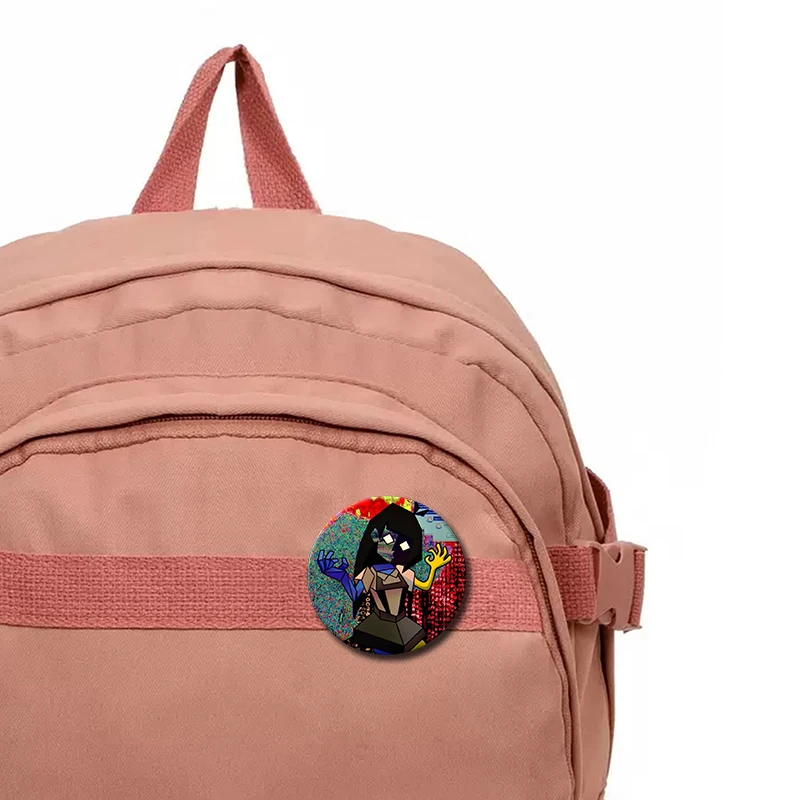Ena Graphic Sthetic Rain Rock Button Pin Metal Badge Essential Customizable Brooch Bag Coat Cute Accessories Friends Fans Gift