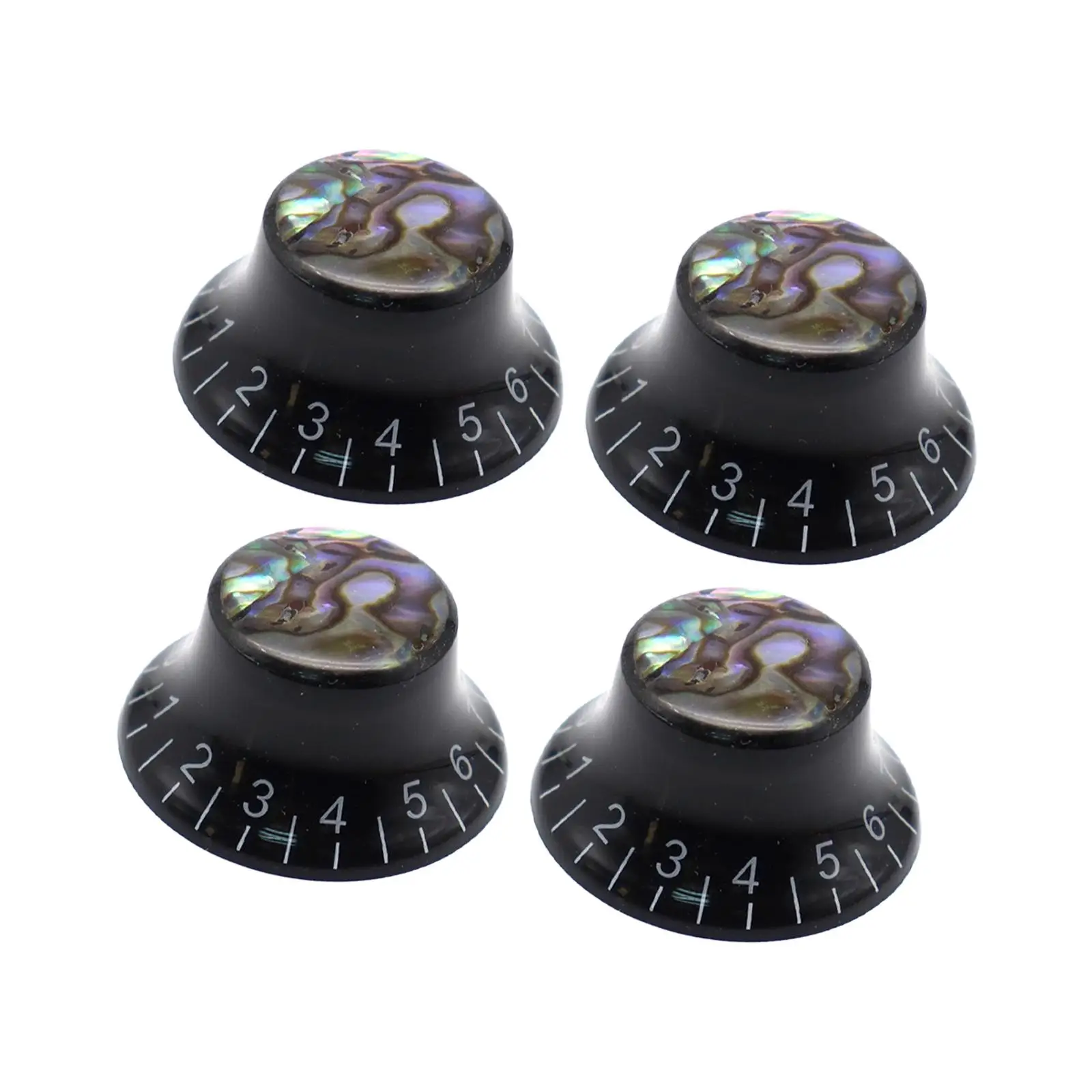 

4x Guitar Knobs Hat Style Compact Stylish Control Knob Potentiometer Knob for Bass Electric Guitar Repair