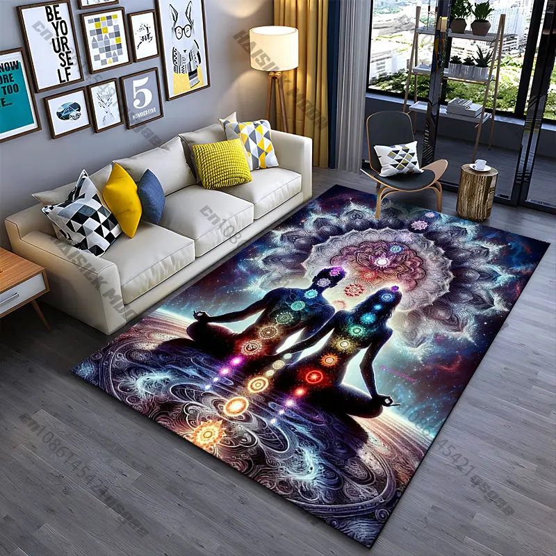 

Spiritual balance energy cosmic connection carpet Yoga living room room decor children's crawling mat doormat area rug