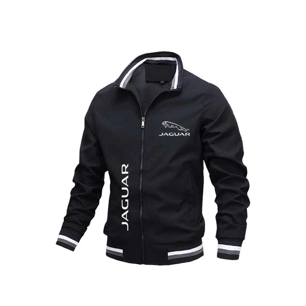 New Men\'s Bomber Jacket Danish Jacket Brand Car Logo Jaguar Outdoor Hiking Riding Lightweight Jacket Large Size Windproof Tops