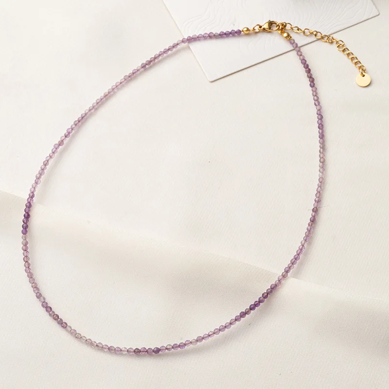 Minimalist Beaded Stackable Necklace Set Solid Color Natural Stone Seed Beads