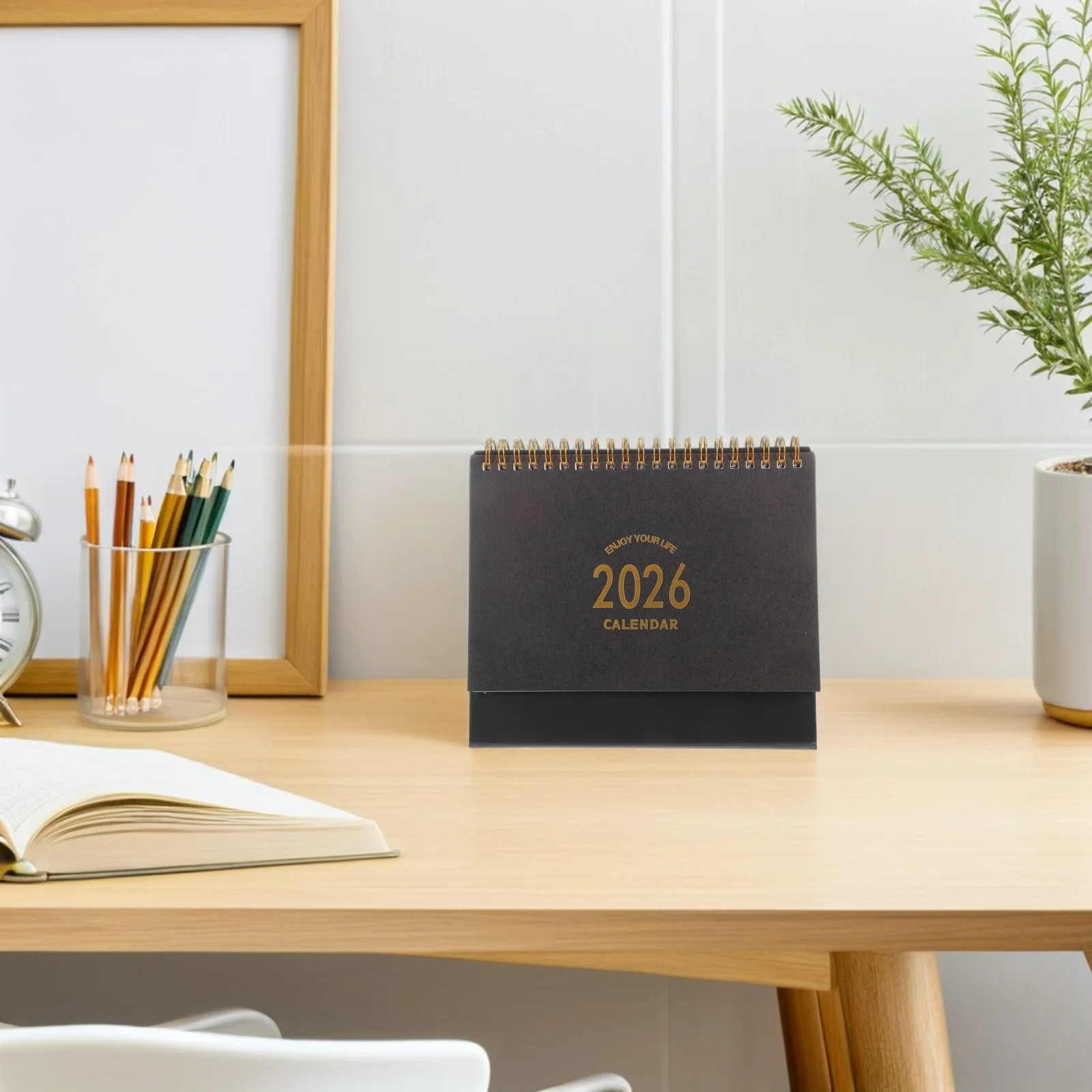 Compact Desktop Calendar 2025-2026: Standing Flip Table Organizer For Home Office Mini Yearly Schedule Tent Calendar
