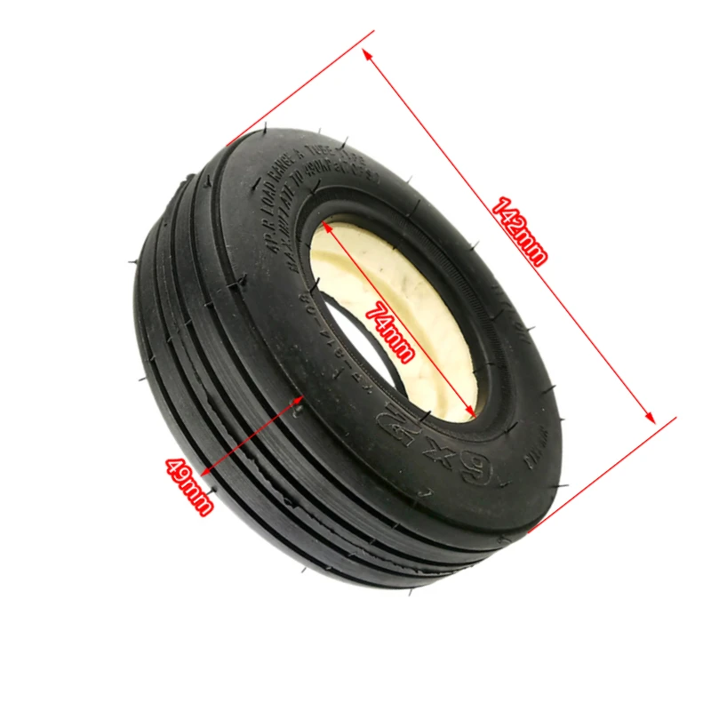6x2 Inch Non-Pneumatic Solid Tire for Electric Scooters Never Fear Punctures with This Durable Set