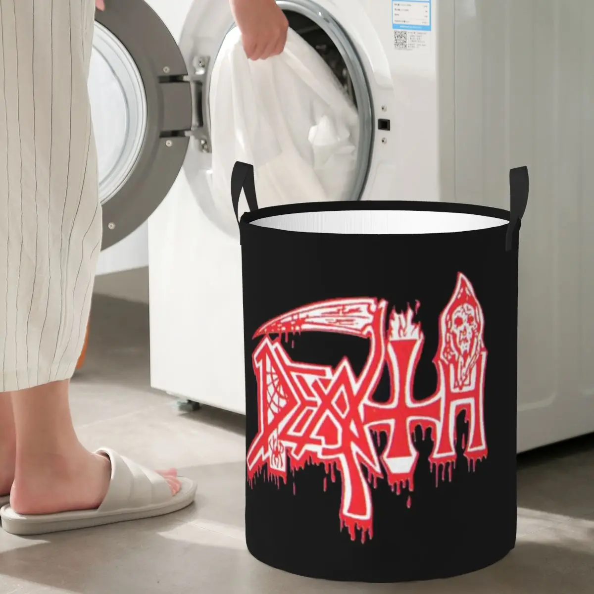 

Laundry Collector Death Band Rock Band Metal Music Foldable Laundry Basket Large Storage Children Washing Basket Home Organizer