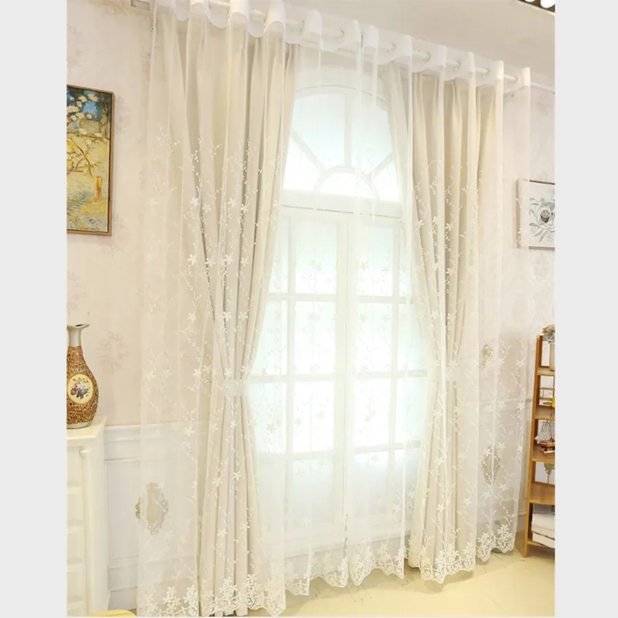 Korean pastoral pink blackout Princess curtains for girls kids Living room bedroom windows treatment sheer tulle romantic screen