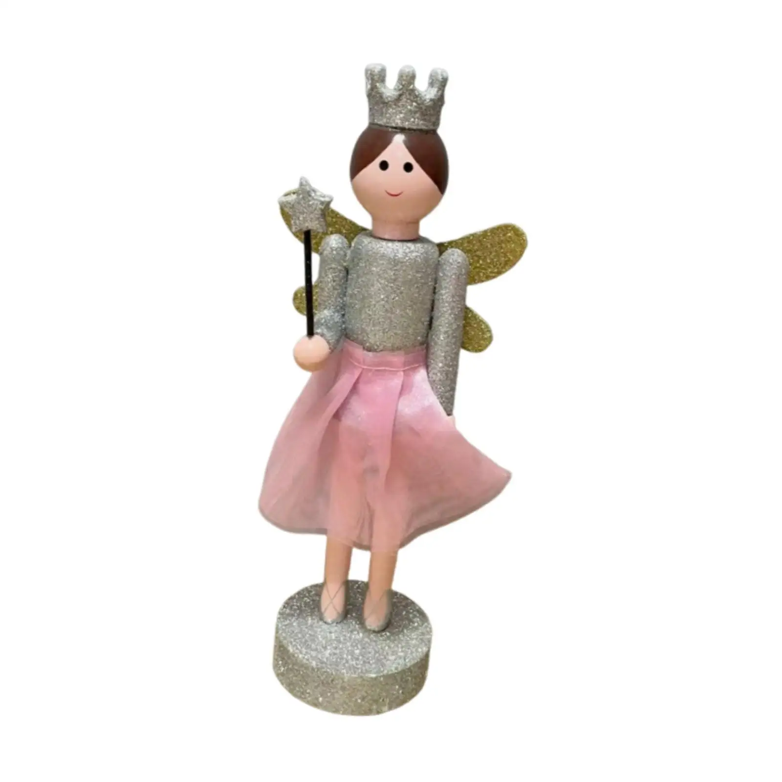 Wood Nutcracker Figurine Ornament Table Centerpiece Statue Height 9.84