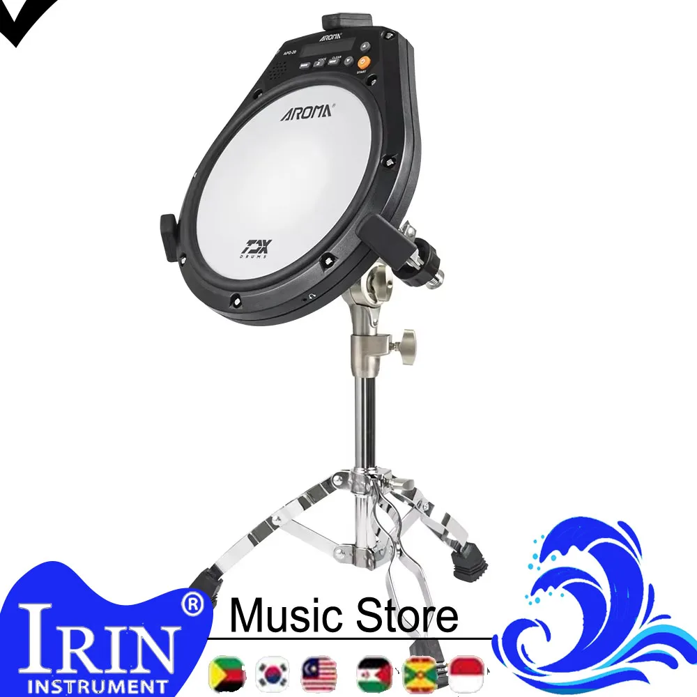 AROMA APD-20 Electronic Drum Dumb Drum Beating Board Percussion Instrument Electronic Mute Drum Pad Vocal Metronome Training Pad