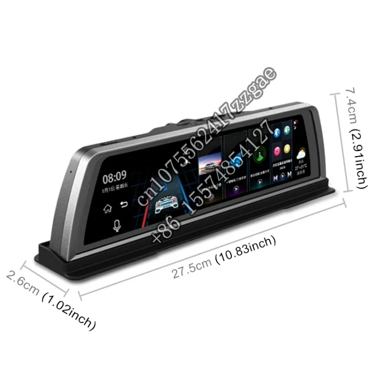 

High Quality K600 360 Degree 10 inch 1080P Multi-functional Dual Lens Car Driving Video Recorder